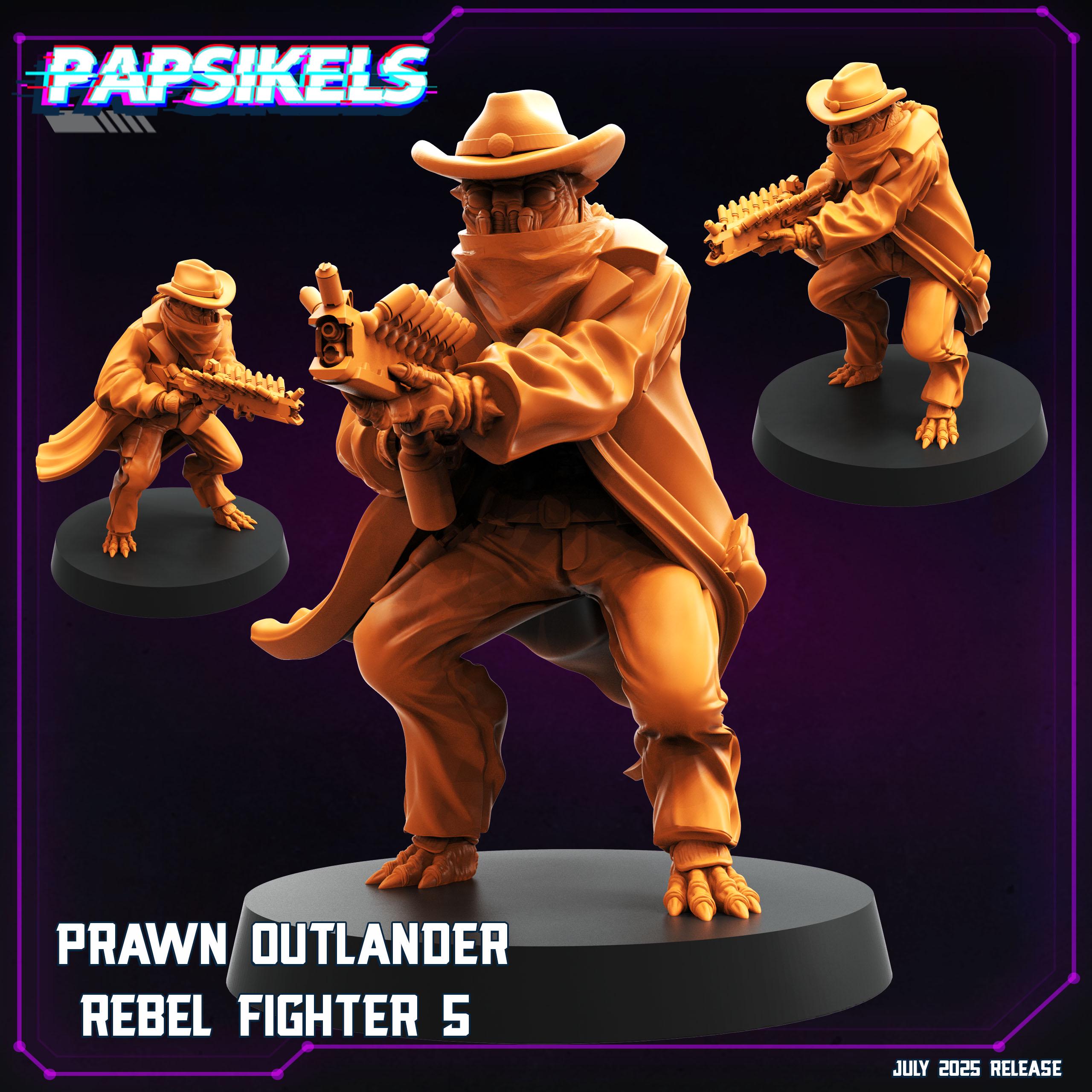 Cyberpunk Prawn Outlander Miniature: District 9 Rebel Fighter, 28/32mm RPG