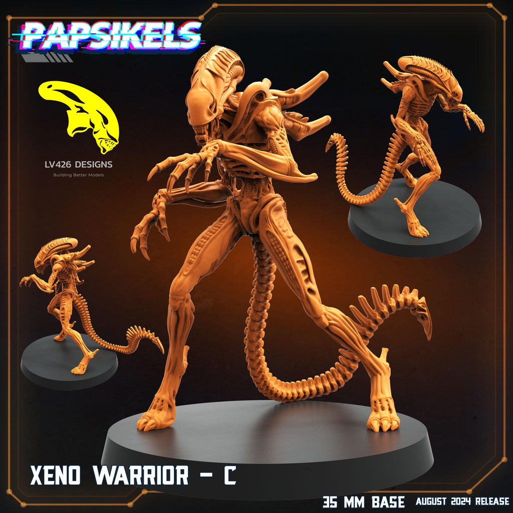 Alien Xenomorph Warriors 32mm Miniature for Sci-Fi RPG, Tabletop Gaming - Papsikels Resurgence Collection