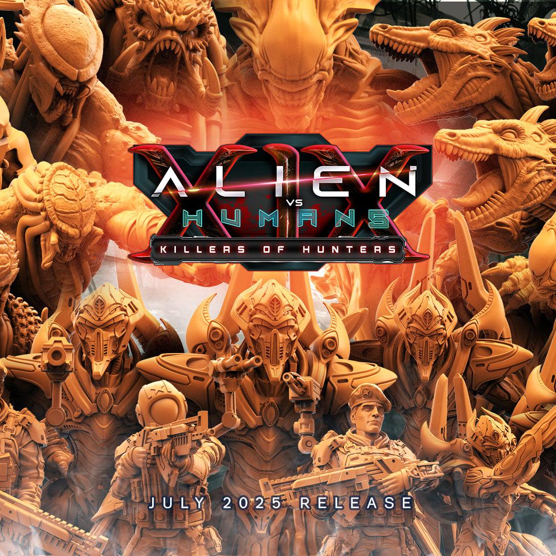 Grendel King Skull Hunter Miniature: 28/32mm Resin Warlord by Papsikels