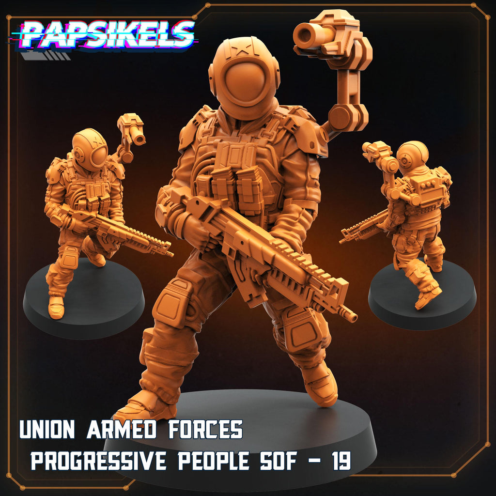 Aliens vs Humans - Union of Progressive Peoples - UPP - Union Armed Forces Progressive Peoples SOF Set 3  | Papsikels, Resin Miniature 32mm