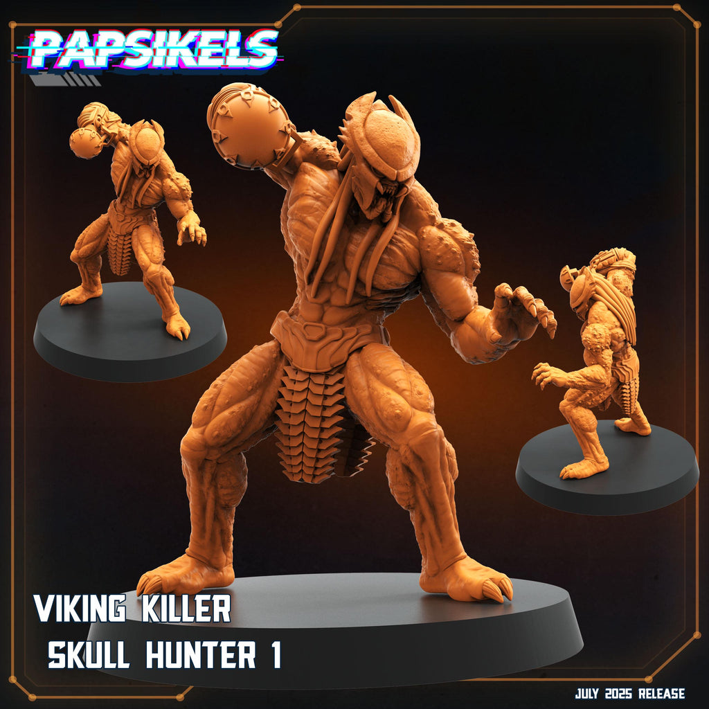 Viking Skull Hunter Miniature: 32mm Sci-Fi Wargame Model by Papsikels
