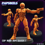 Cyberpunk Cop Robo 2014 Miniature: 28/32mm Resin Model - Papsikels