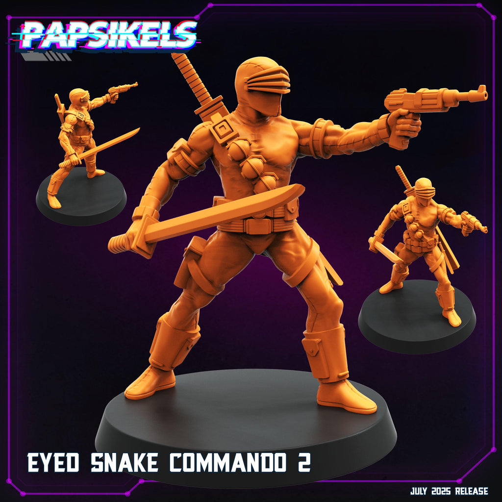 Cyberpunk Eyed Snake Commando Miniature: 28mm Resin RPG Figure
