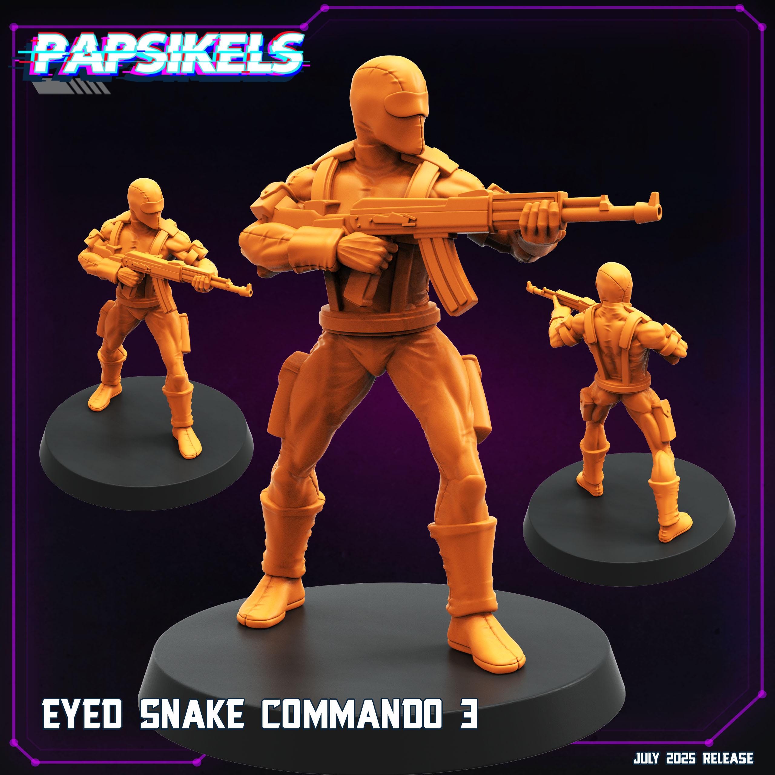 Cyberpunk Eyed Snake Commando Miniature: 28mm Resin RPG Figure