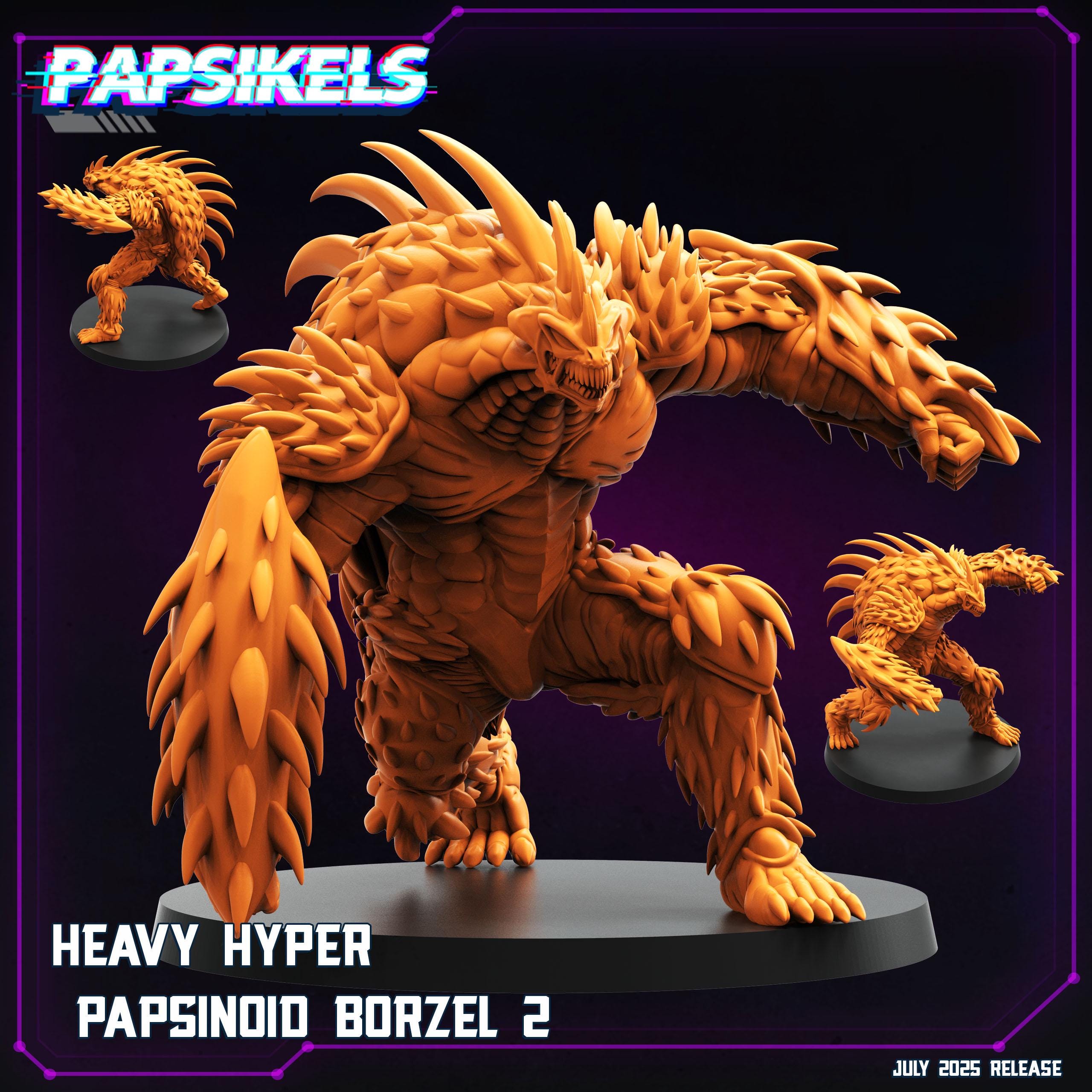 Cyberpunk Heavy Hyper Papsinoid Borzel Miniature: 3D Printed Resin Model, 28/32mm