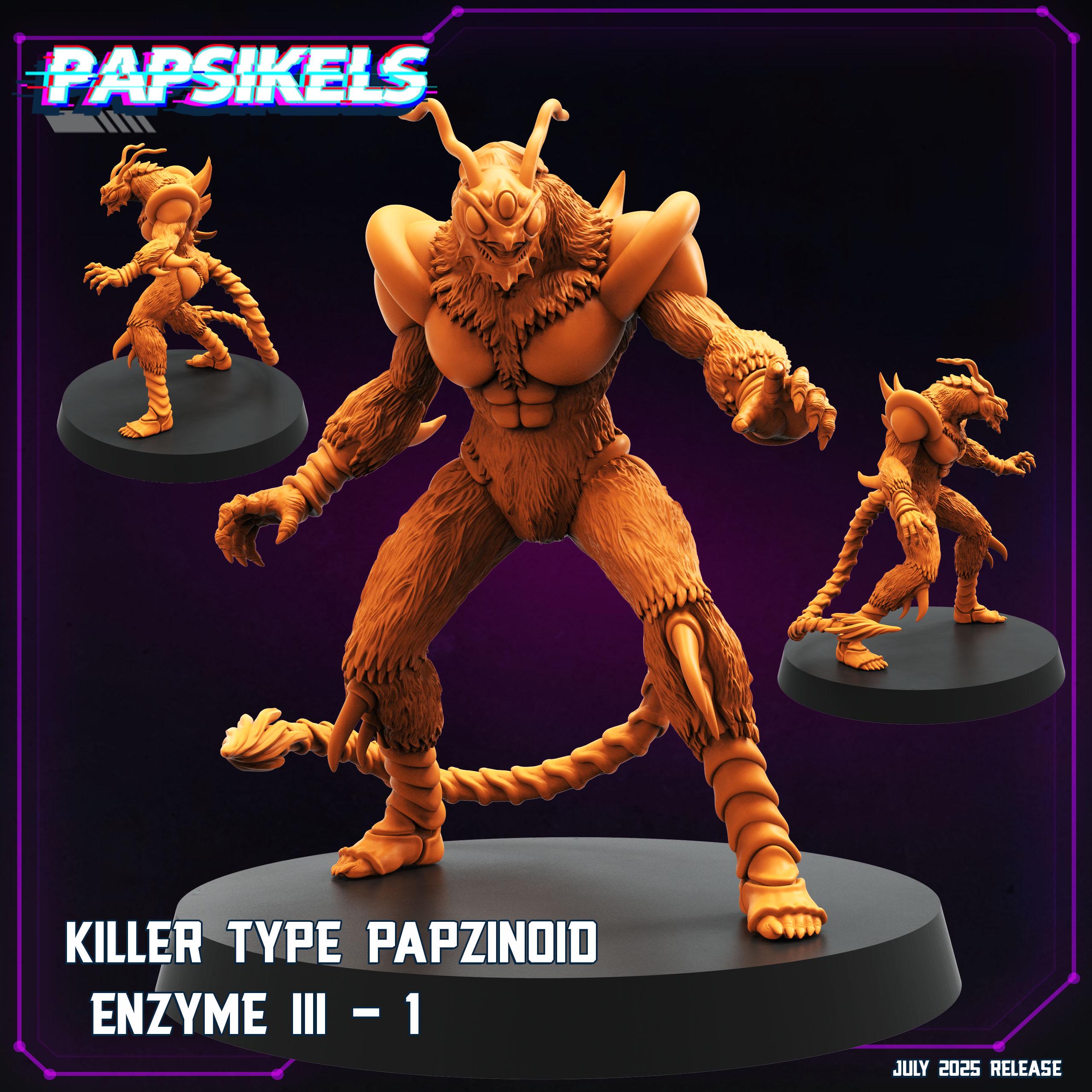 Cyberpunk | Killer Type Papzinoid Enzyme III | Guyver – Papsikels Miniature – 3D Printed Resin Mini, 28mm or 32mm, RPG, TTRPG, Wargaming