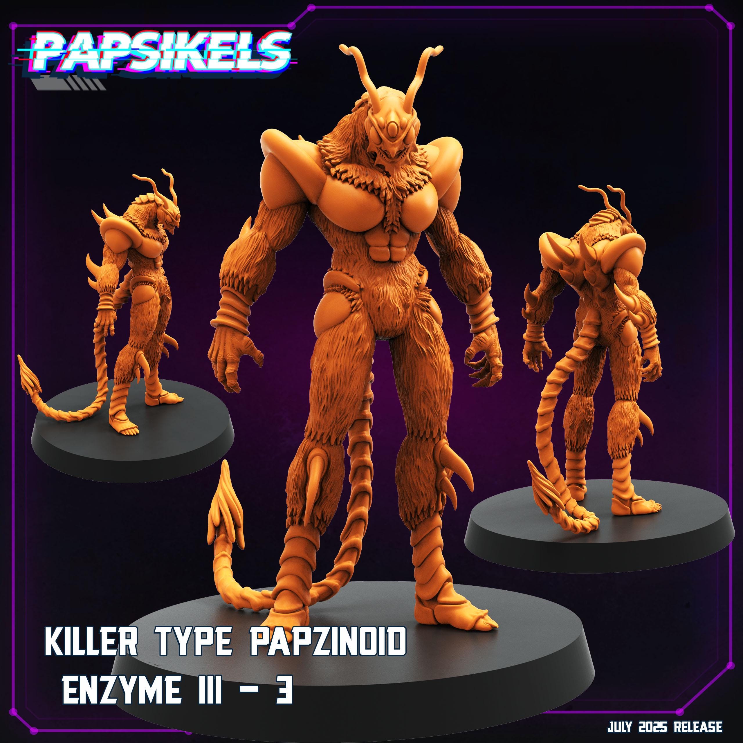 Cyberpunk | Killer Type Papzinoid Enzyme III | Guyver – Papsikels Miniature – 3D Printed Resin Mini, 28mm or 32mm, RPG, TTRPG, Wargaming