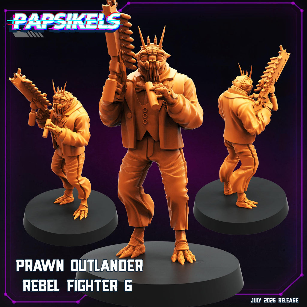 Cyberpunk Prawn Outlander Miniature: District 9 Rebel Fighter, 28/32mm RPG