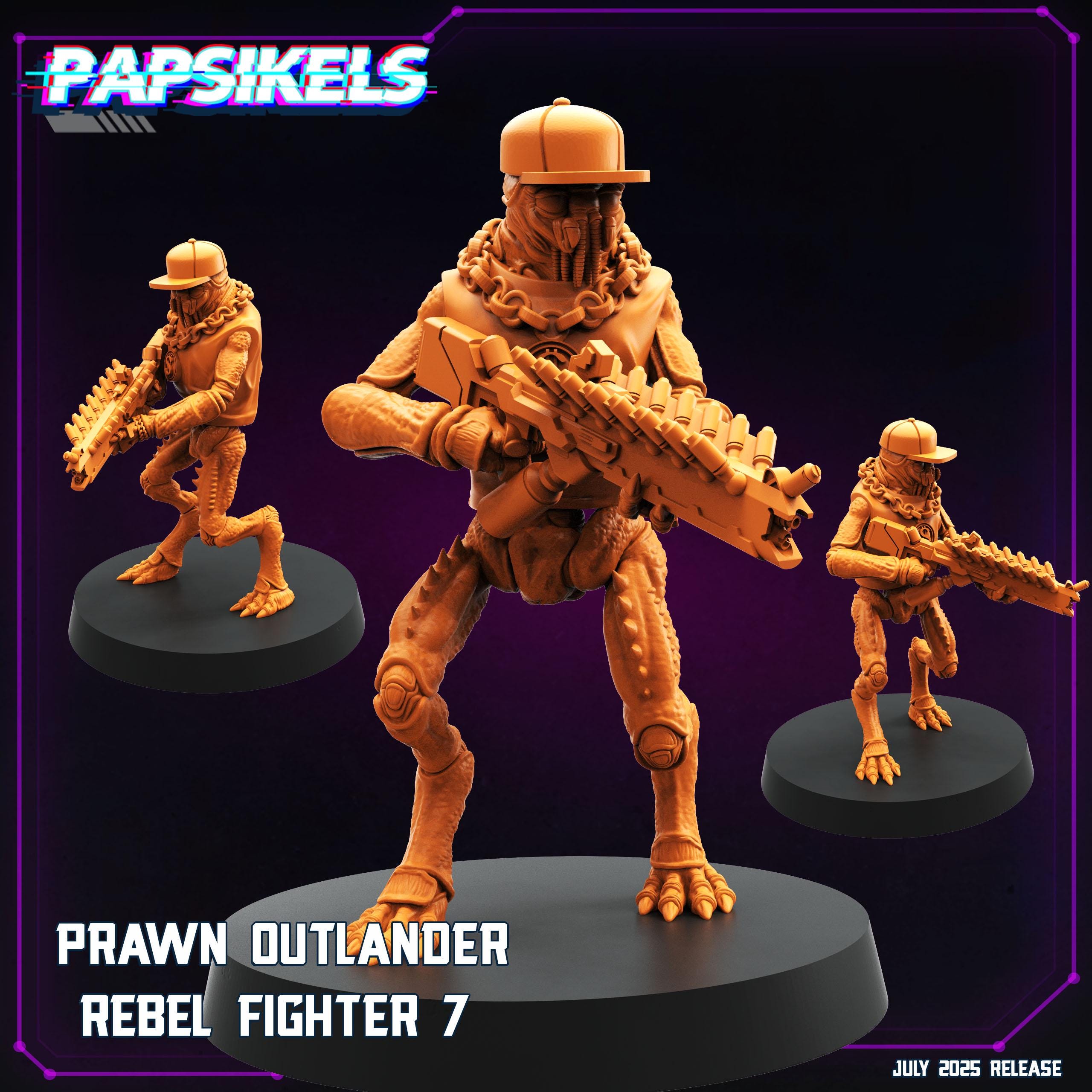Cyberpunk Prawn Outlander Miniature: District 9 Rebel Fighter, 28/32mm RPG