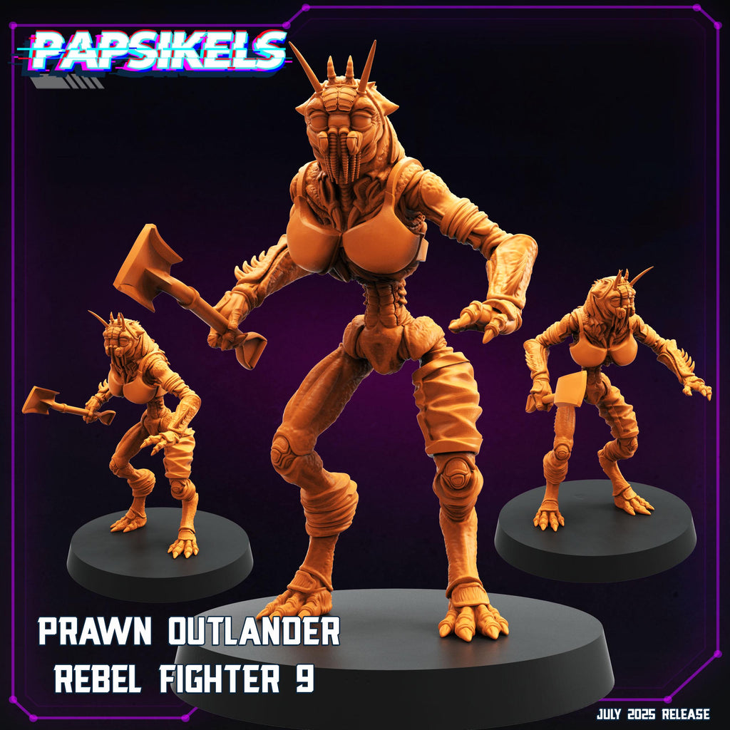 Cyberpunk Prawn Outlander Miniature: District 9 Rebel Fighter, 28/32mm RPG