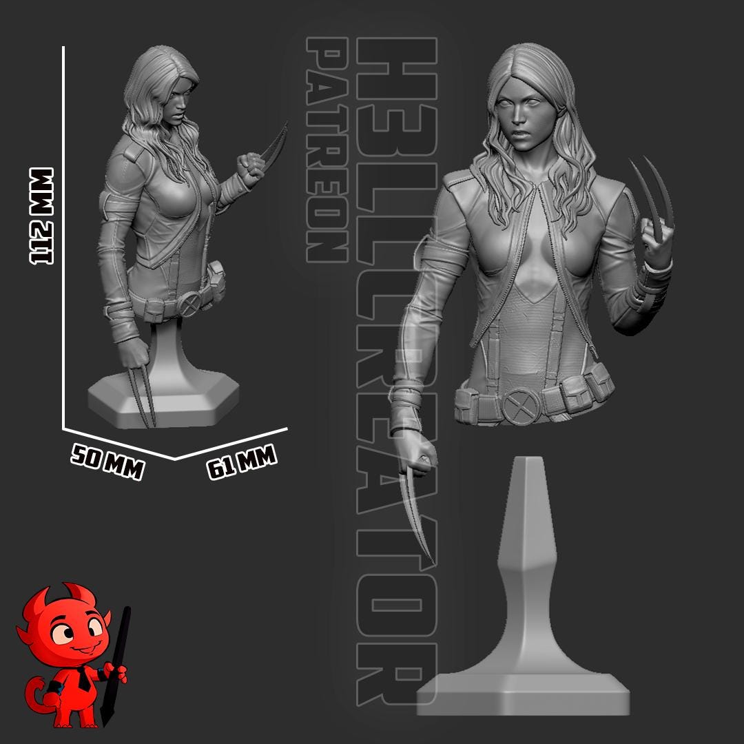 X-23 from X-Men (fan art) | Full Model or Bust | Miniature scale 1:12 | h3LL Creator | DIY Model Kit