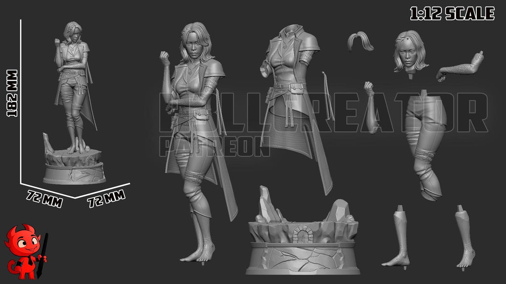 Lune from Clair Obscur Expedition 33 (fan art) | Full Model or Bust | Miniature scale 1:12 | h3LL Creator | DIY Model Kit