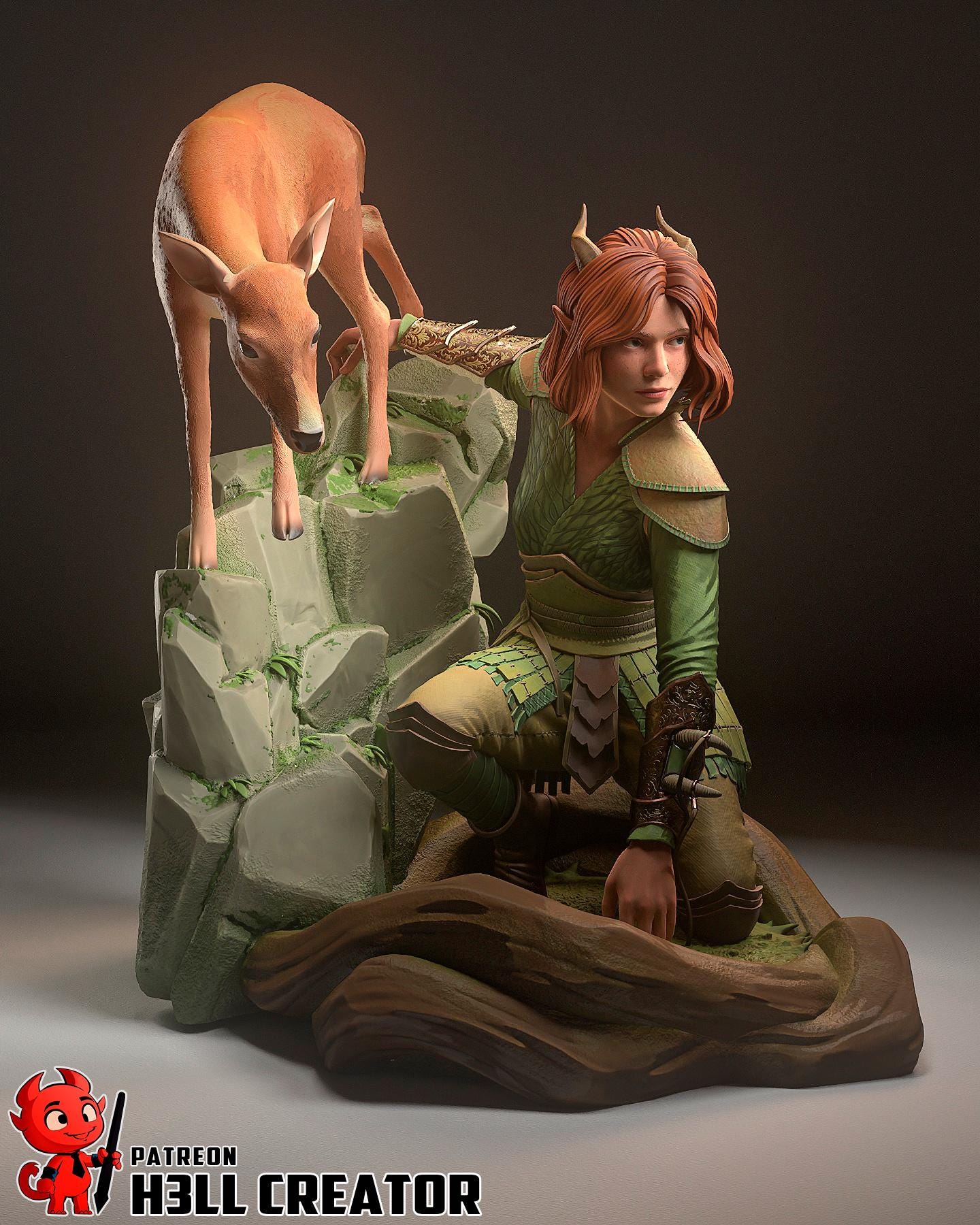 Doric from Dungeons and Dragons - Honor Among Thieves (fan art) | Full Model or Bust | Miniature scale 1:12 | h3LL Creator | DIY Model Kit