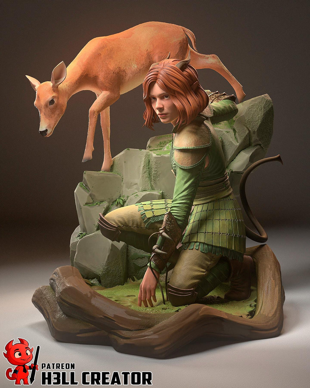 Doric from Dungeons and Dragons - Honor Among Thieves (fan art) | Full Model or Bust | Miniature scale 1:12 | h3LL Creator | DIY Model Kit