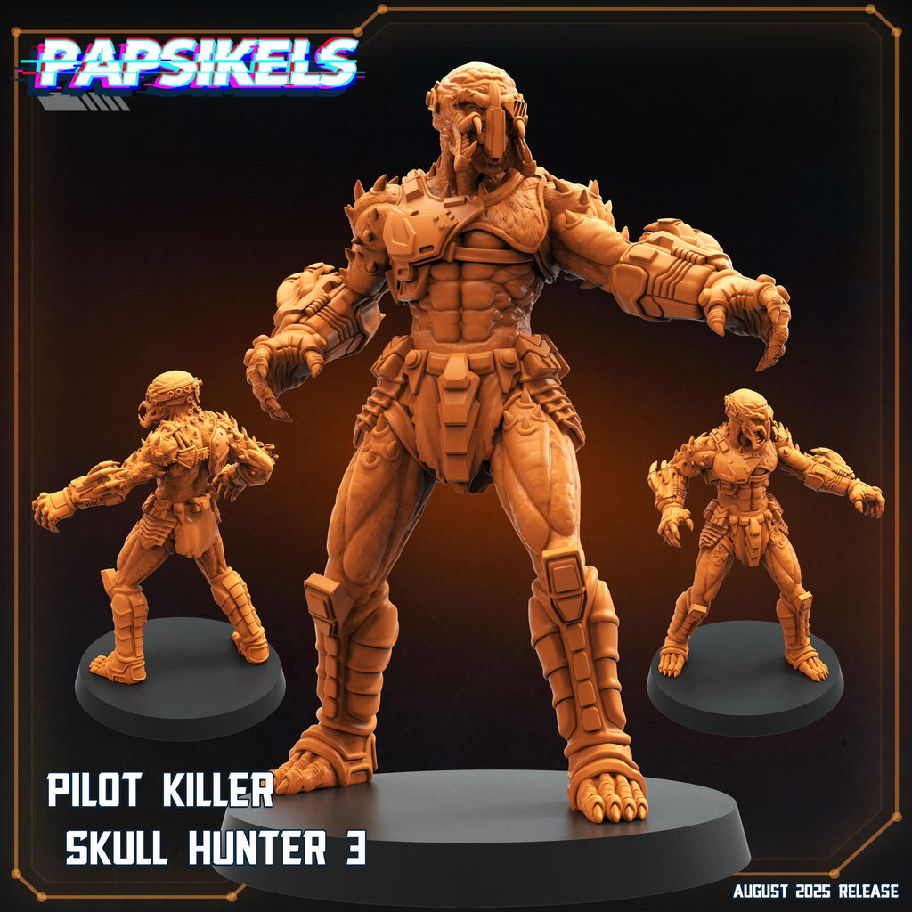 Aliens Vs Humans - August 2025 I Pilot Killer Skull Hunters | Papsikels, 28mm or 32mm Mini