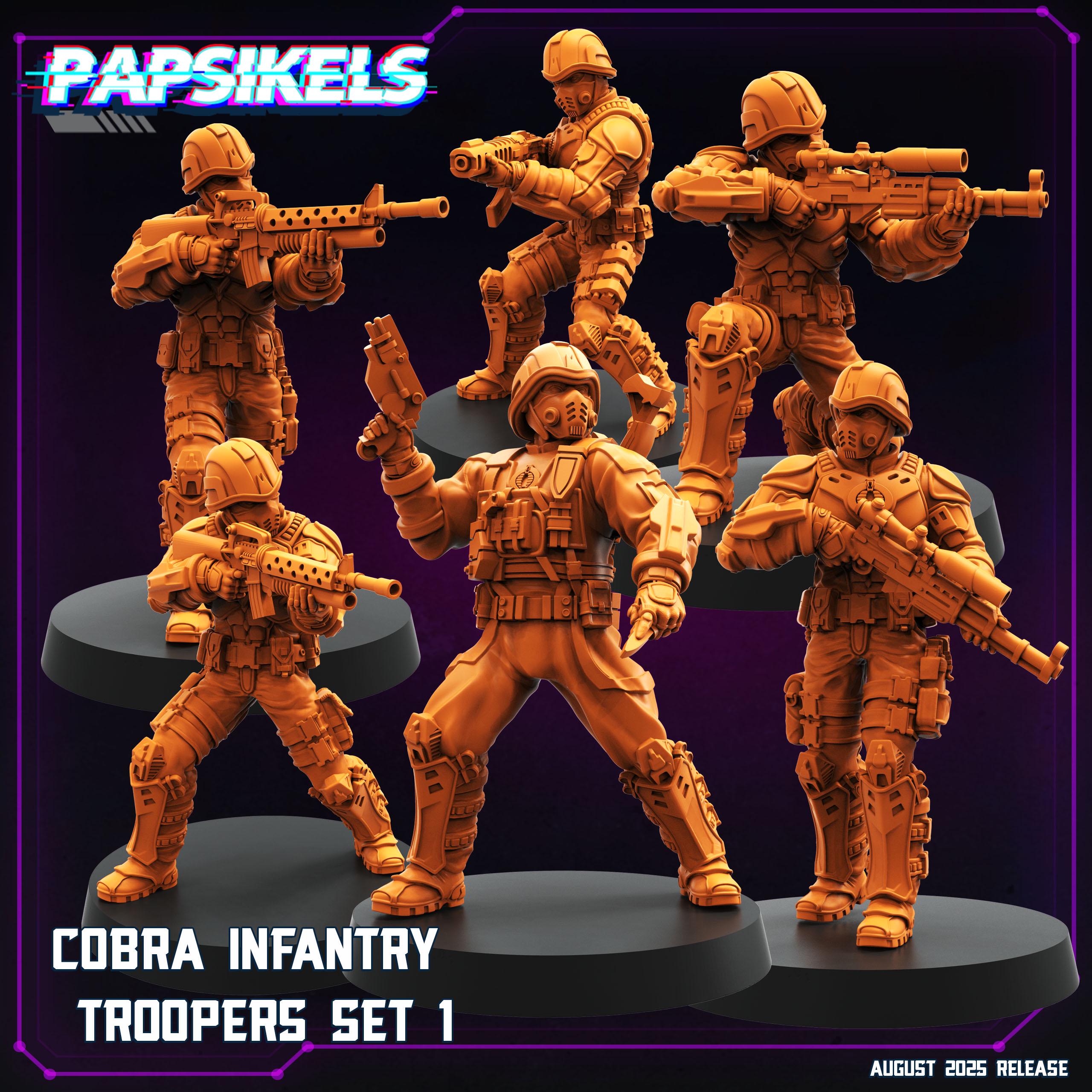 Cobra Infantry Troopers: Cyberpunk 3D Resin Miniatures - Papsikels