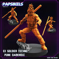 Cyberpunk Ex-Soldier Techno Punks Miniatures: 3D Resin Model - Papsikels 28/32mm