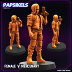 Cyberpunk Female V Miniature: 28mm/32mm Resin Model for RPG, Wargaming
