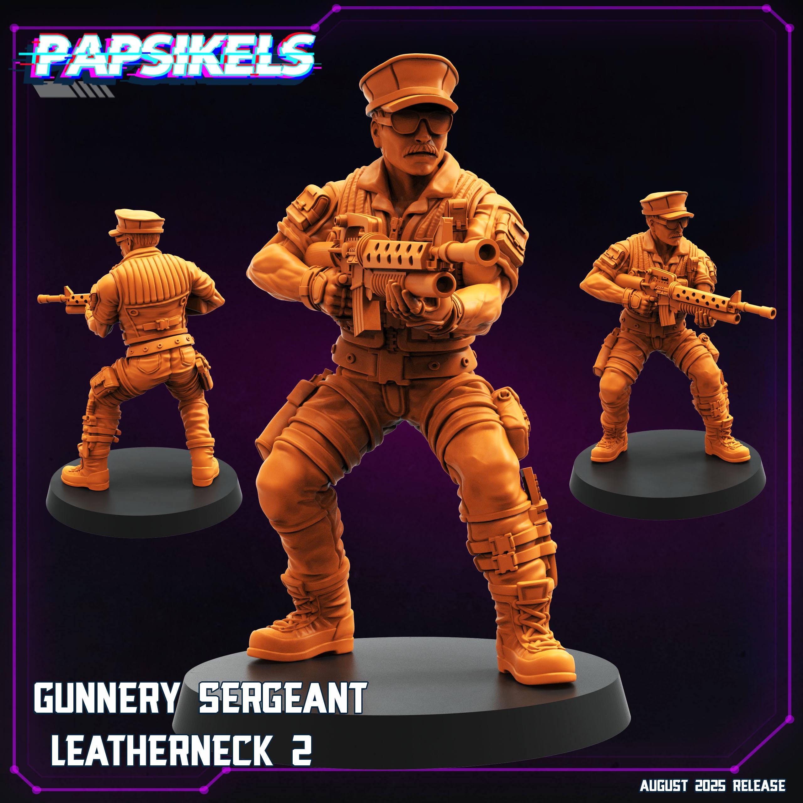 Gunnery Sergeant Leatherneck Miniature: 28/32mm Resin Model - Papsikels