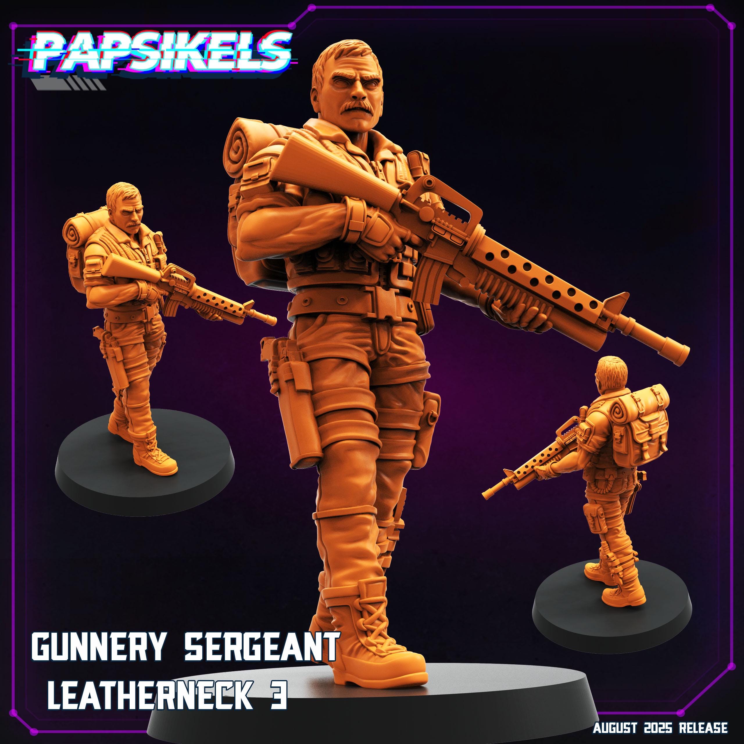 Gunnery Sergeant Leatherneck Miniature: 28/32mm Resin Model - Papsikels
