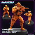 Cyberpunk Marine Miniature: Codename Bishop, Papsikels 3D Resin Model - 28/32mm RPG, Wargaming