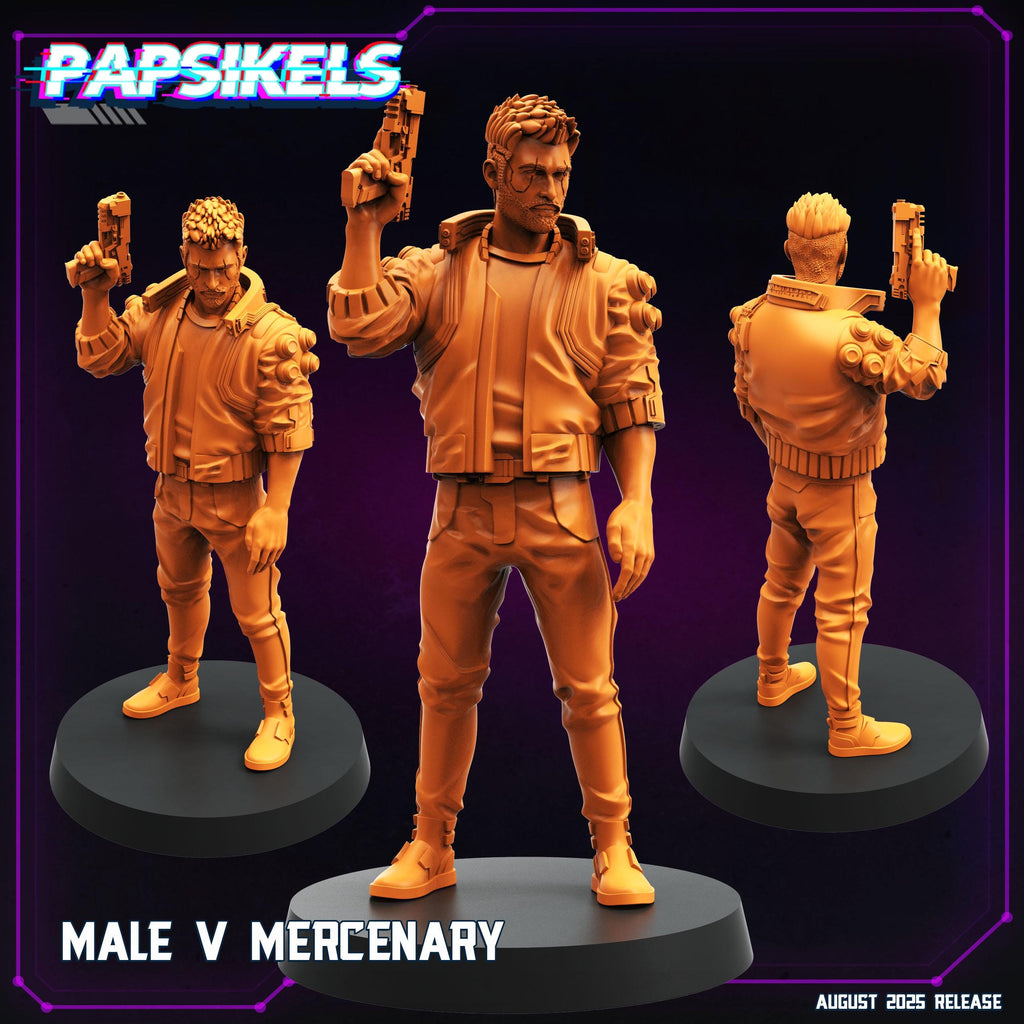 Cyberpunk Male V Miniature: 28/32mm Resin Model for RPG, Wargaming