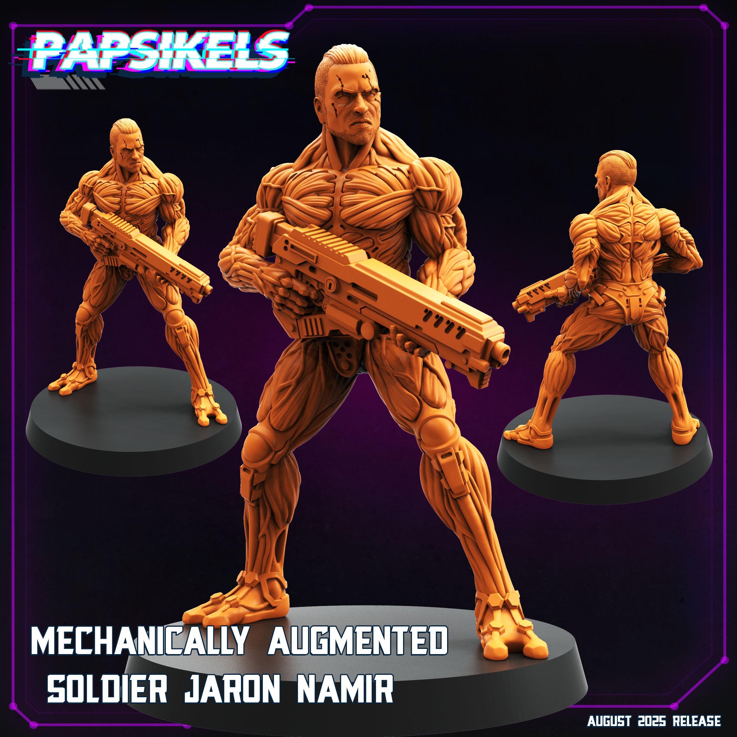 Cyberpunk Soldier Miniature: Jaron Namir, 3D Resin Model - Papsikels