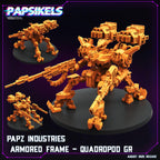 Papz Industries Armored Frame Quadropod GR: 28mm/32mm Resin Miniature - Cyberpunk Wargaming