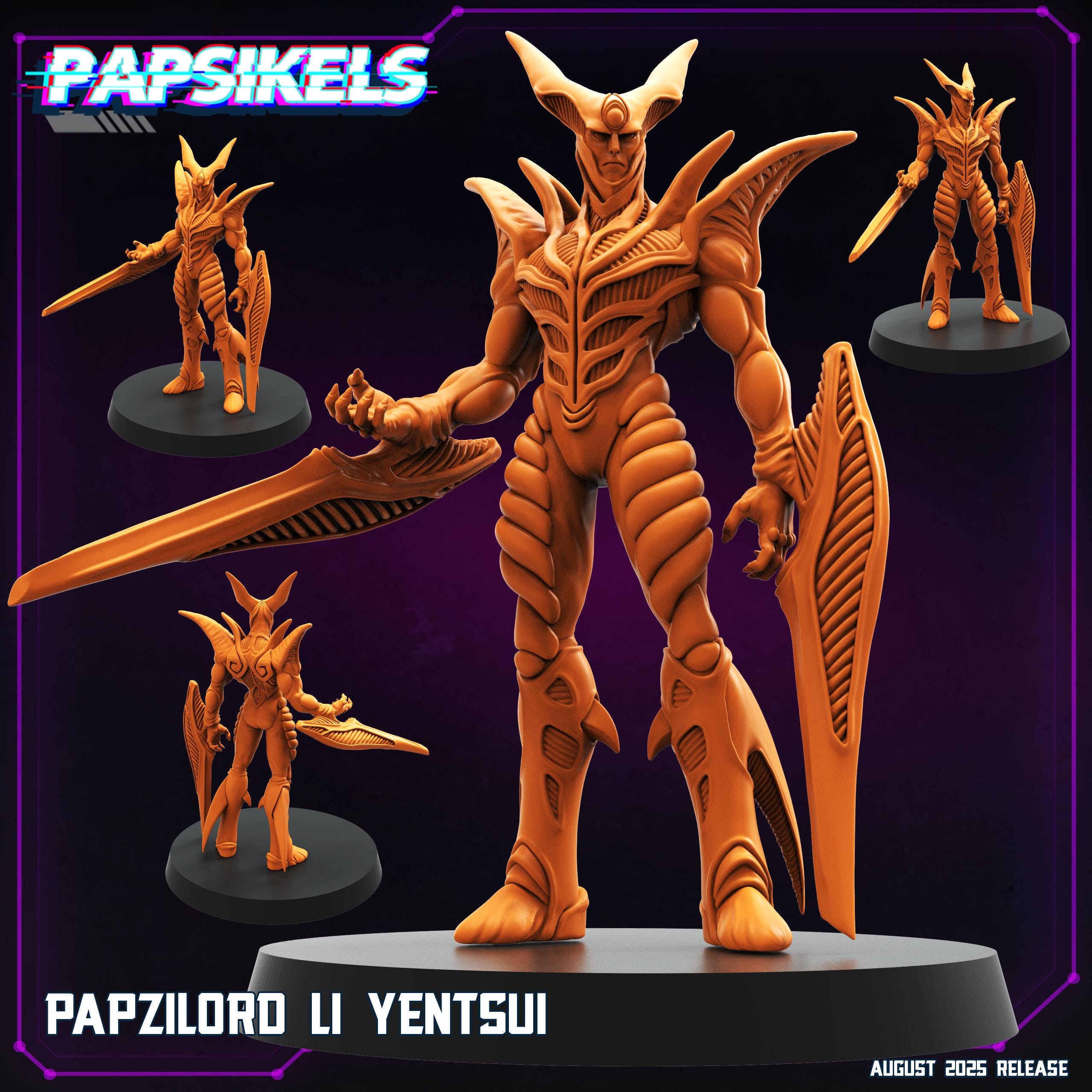 Guyver Inspired Miniature: Papzilord Li Yentsui - Sci-Fi RPG Resin Model (28/32mm Scale, Unpainted)