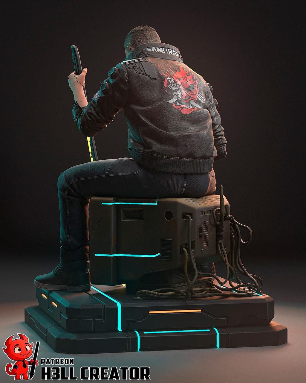 Male V from Cyberpunk 2077 (fan art) | Full Model or Bust | Miniature scale 1:12 | h3LL Creator | DIY Model Kit