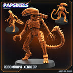 Robomorph Xenocop Miniature: Alien vs Robocop Crossover, Papsikels 32mm Scale