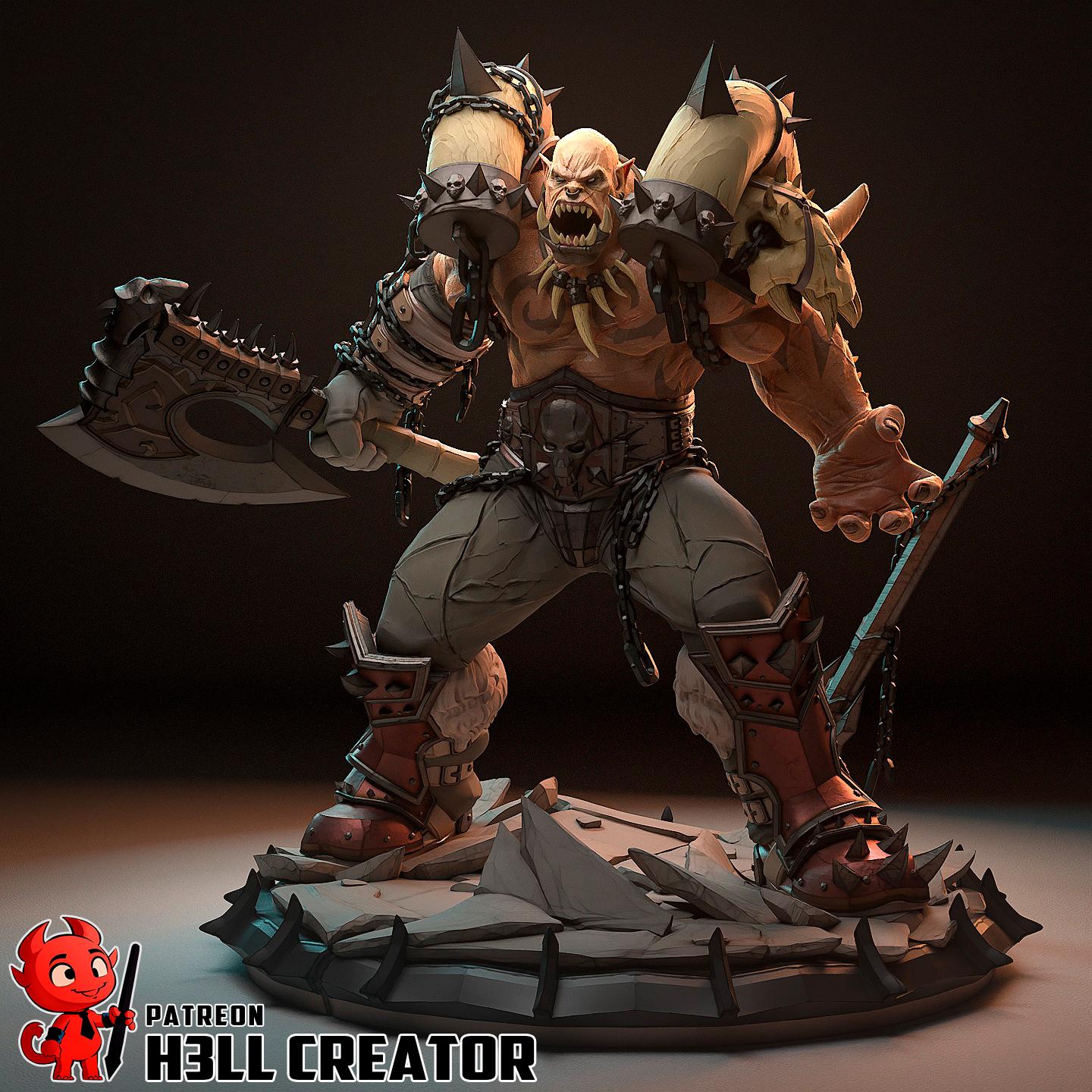 Garrosh from World of Warcraft (fan art) | Full Model or Bust | Miniature scale 1:12 | h3LL Creator | DIY Model Kit