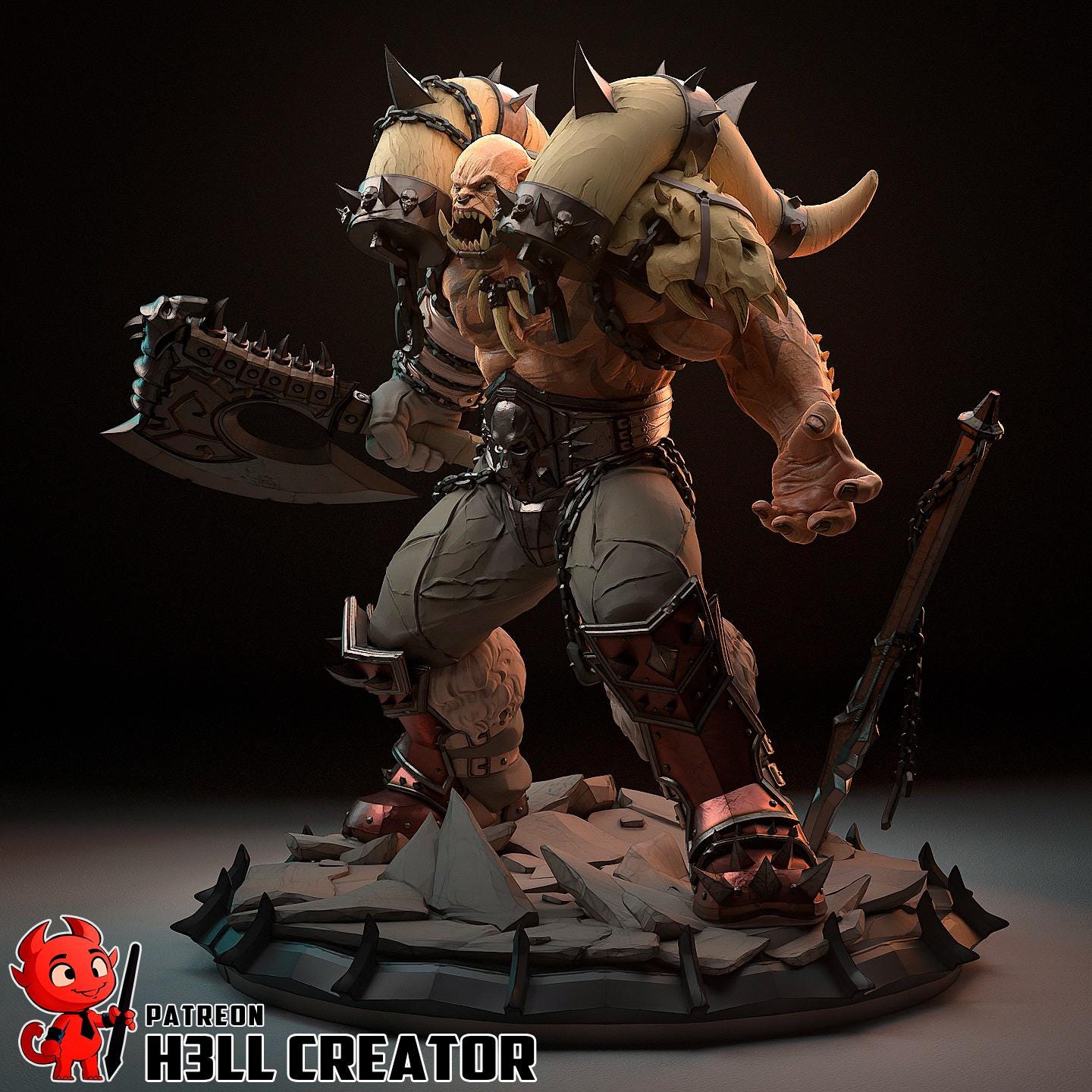 Garrosh from World of Warcraft (fan art) | Full Model or Bust | Miniature scale 1:12 | h3LL Creator | DIY Model Kit
