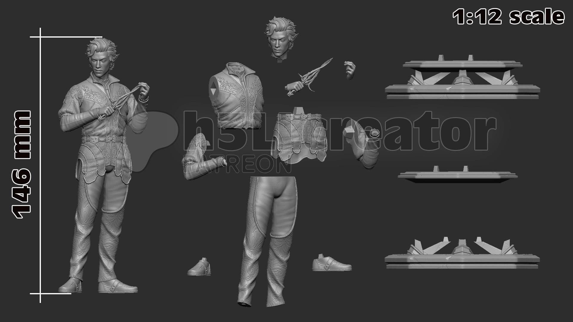 Asterion from Baldur's Gate 3 (fan art) | Full Model or Bust | Miniature scale 1:12 | h3LL Creator | DIY Model Kit