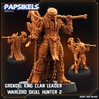 Grendel King Skull Hunter Miniature: 28/32mm Resin Warlord by Papsikels