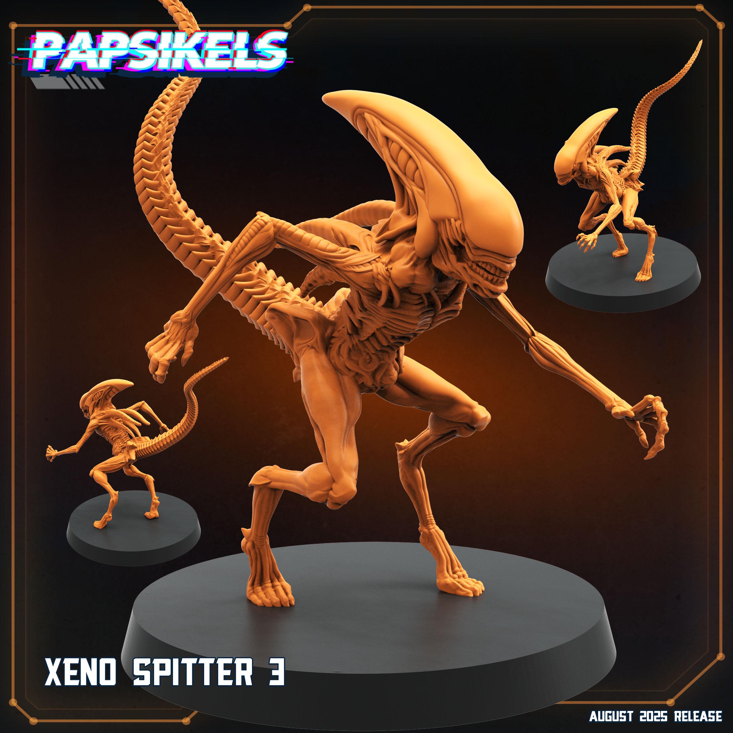 Aliens Vs Humans - August 2025 I Xeno Spitter Aliens | Papsikels, 28mm or 32mm Mini