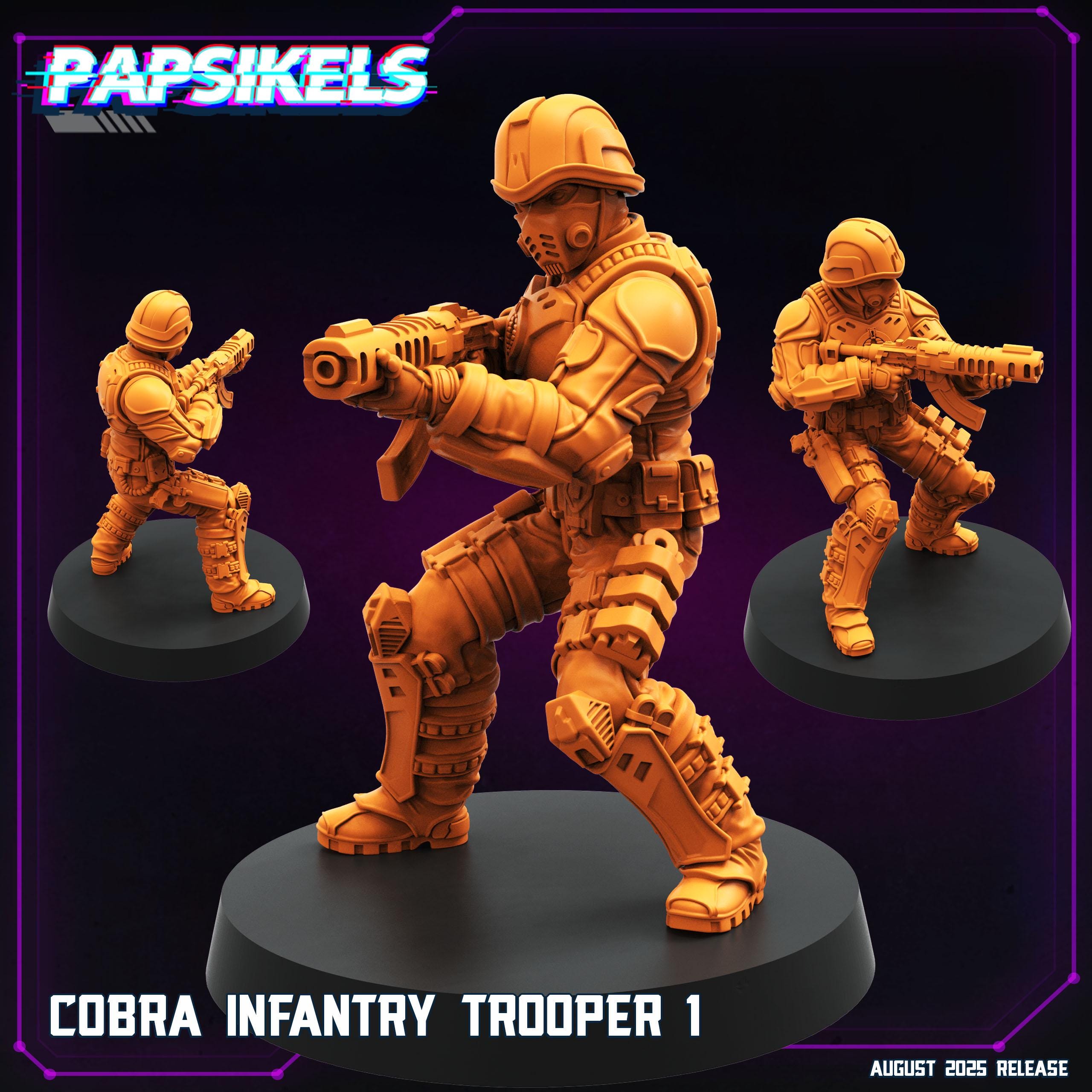 Cobra Infantry Troopers: Cyberpunk 3D Resin Miniatures - Papsikels