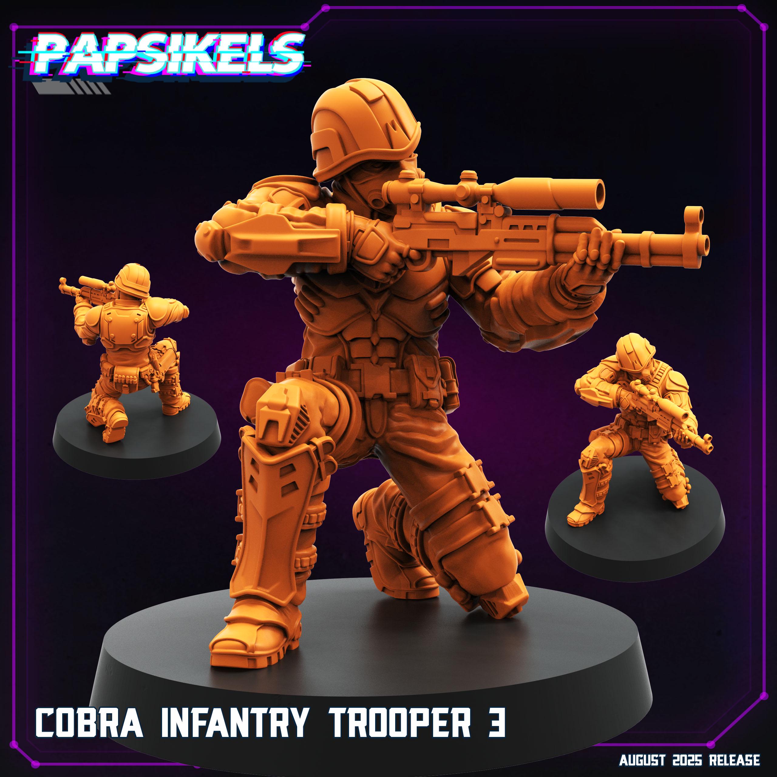 Cobra Infantry Troopers: Cyberpunk 3D Resin Miniatures - Papsikels