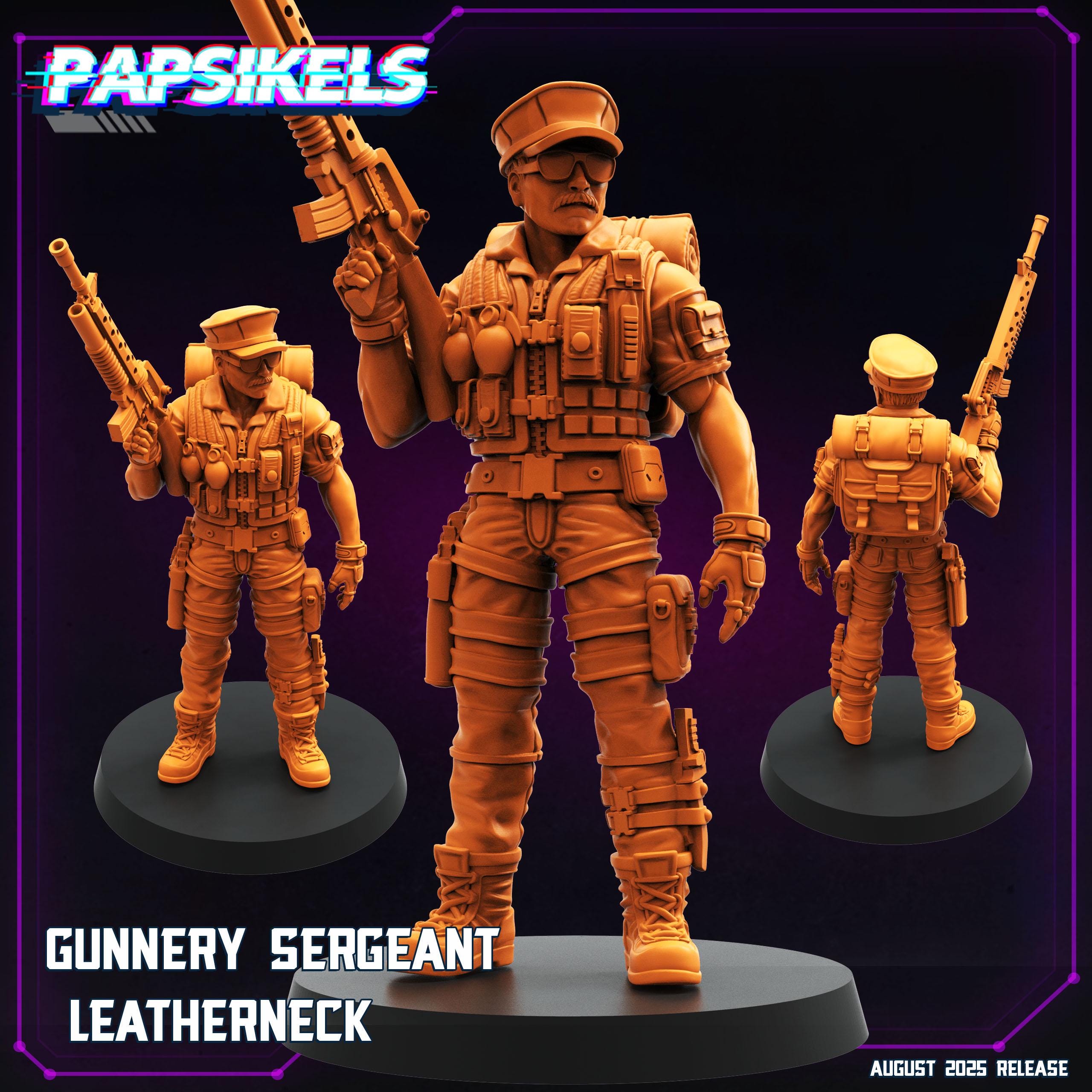 Gunnery Sergeant Leatherneck Miniature: 28/32mm Resin Model - Papsikels