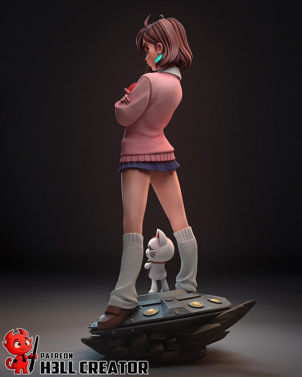 DanDaDan Momo Ayase Resin Miniature - H3LL Creator DIY Model Kit 1:12