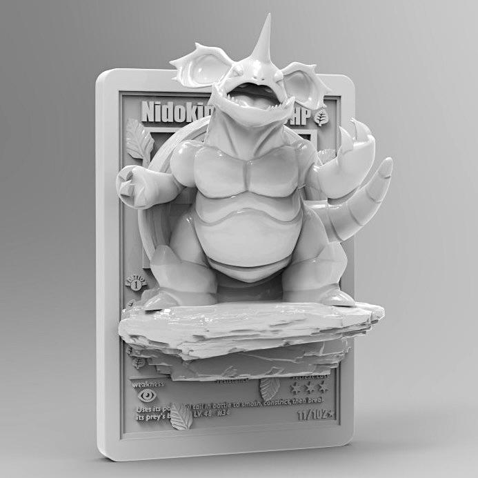 Nidoking - 3D Printed Pokemon Card Wall Hanger | Fan Art | Pokemon TCG | Resin Model | ABC3D Models
