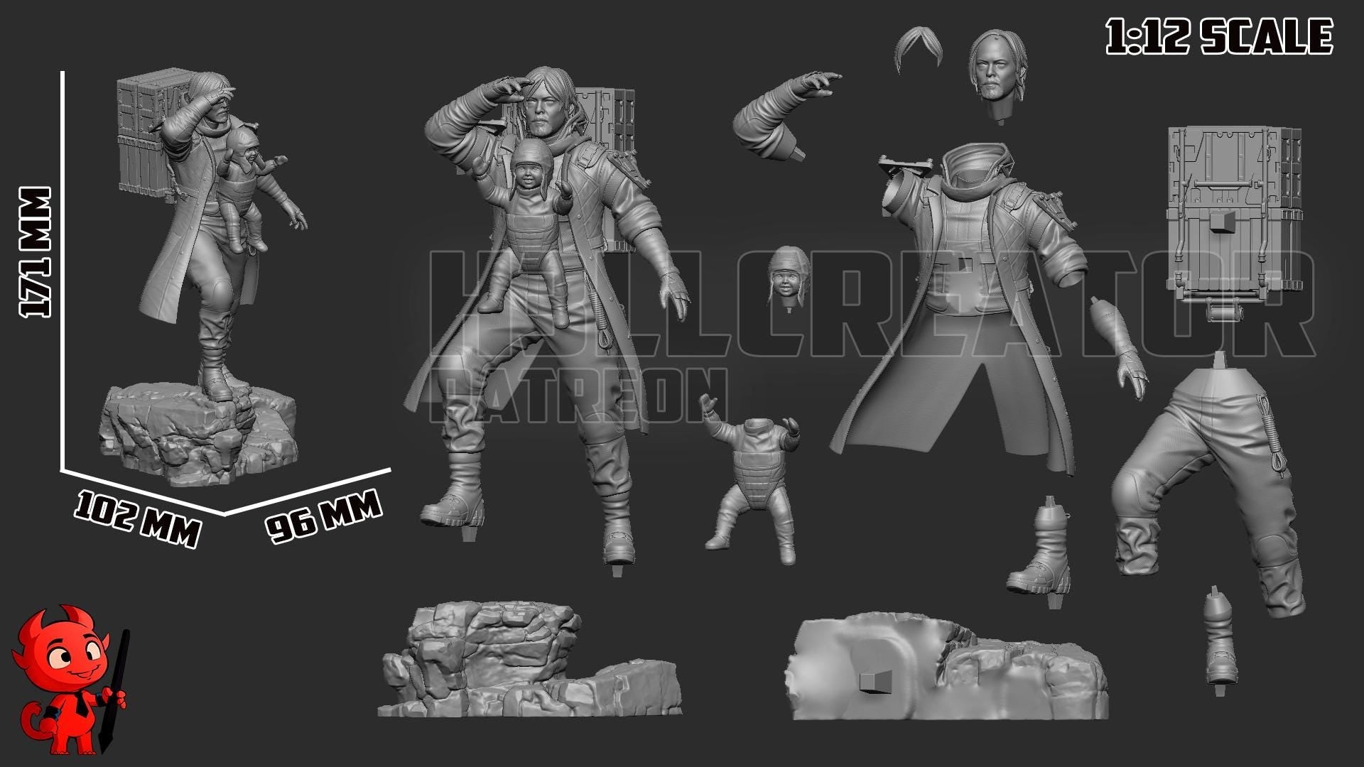 Samuel "Sam" Porter Bridges from Death Stranding 2 (fan art) | Full Model or Bust | Miniature scale 1:12 | h3LL Creator | DIY Model Kit