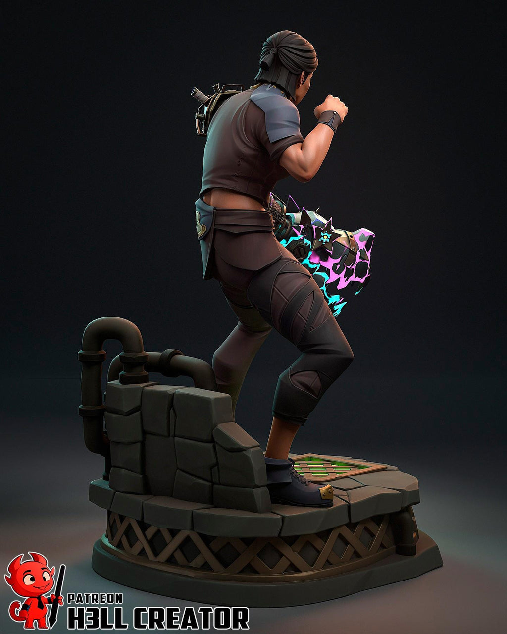 Sevika from Arcane (fan art) | Full Model | Miniature scale 1:12 | h3LL Creator | DIY Model Kit