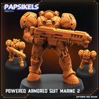Powered Armored Suit Marine Miniature: Sci-Fi Wargaming, 28mm/32mm/75mm Scale