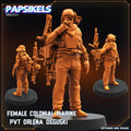 Female Colonial Marine Miniature: Pvt. Orlena Deguski - Papsikels Sci-Fi RPG (28/32mm)