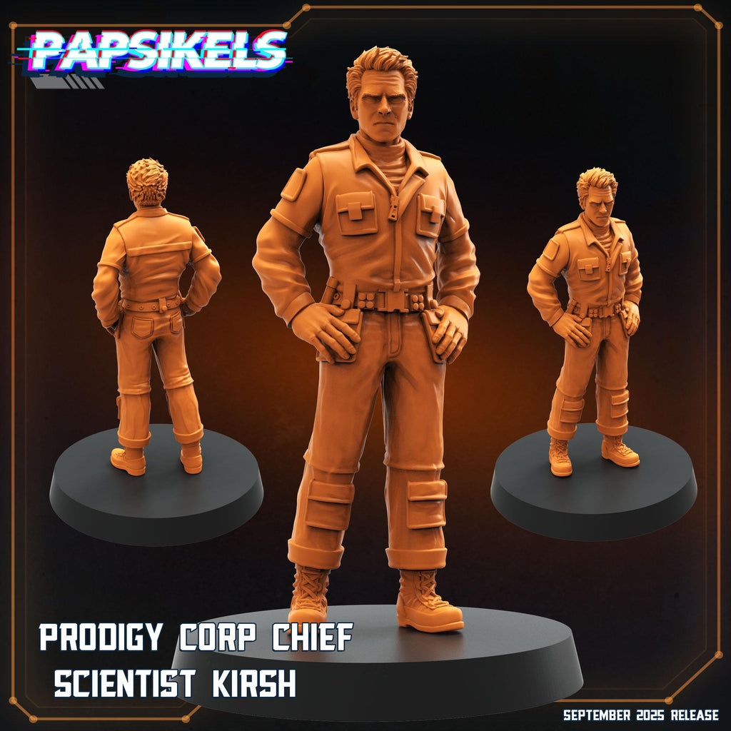 Prodigy Corp Scientist Kirsh Miniature - Alien Earth Inspired 28/32mm Tabletop Gaming Figure