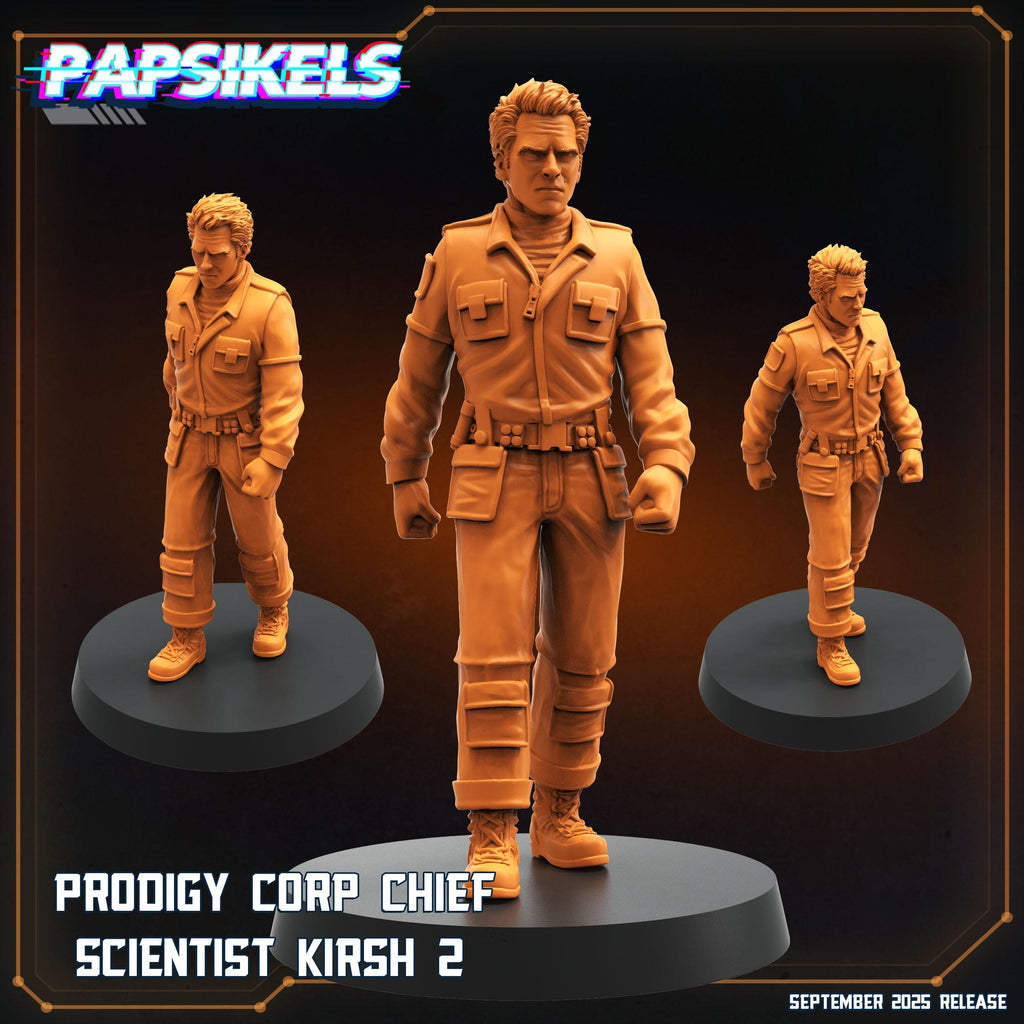 Prodigy Corp Scientist Kirsh Miniature - Alien Earth Inspired 28/32mm Tabletop Gaming Figure