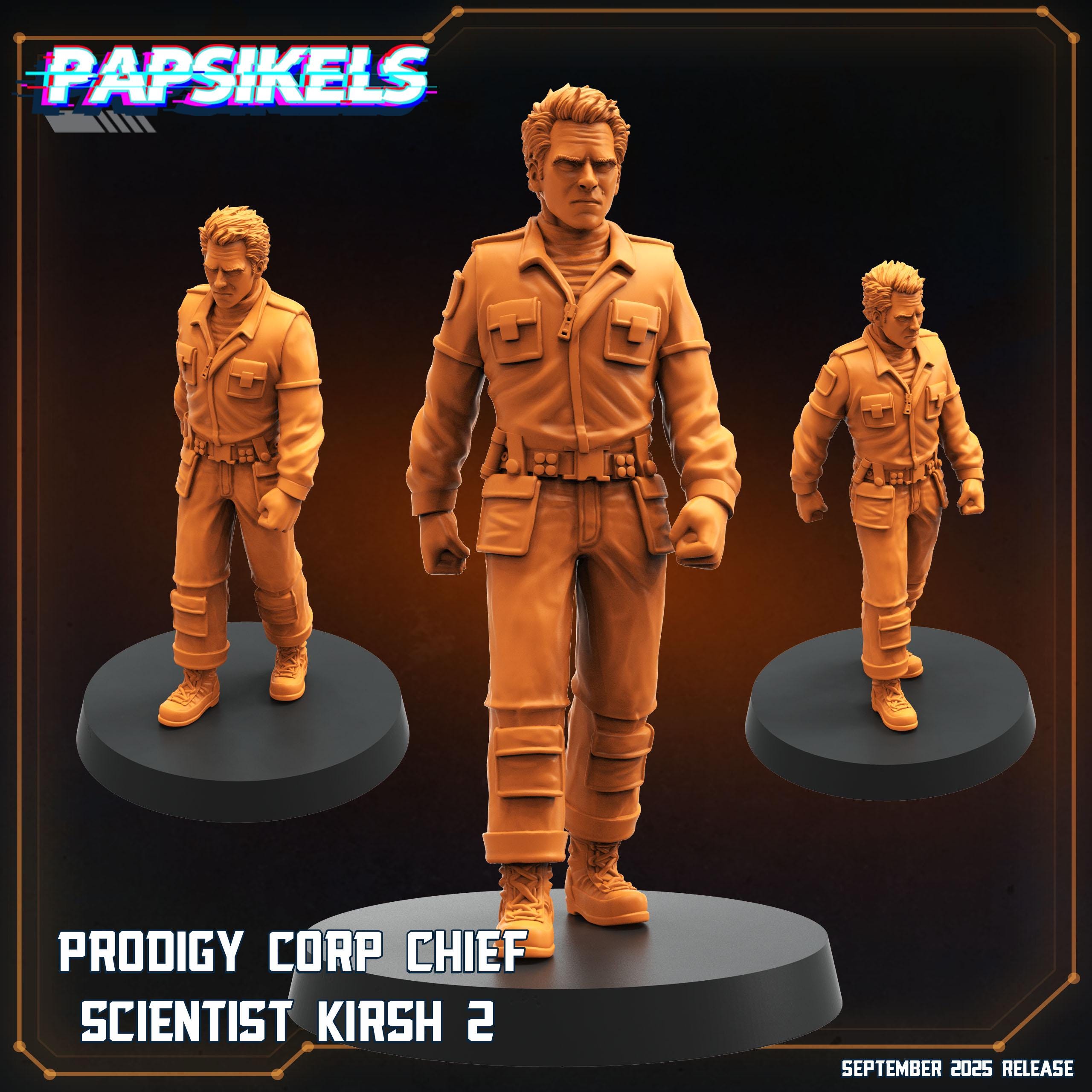 Prodigy Corp Scientist Kirsh Miniature - Alien Earth Inspired 28/32mm Tabletop Gaming Figure