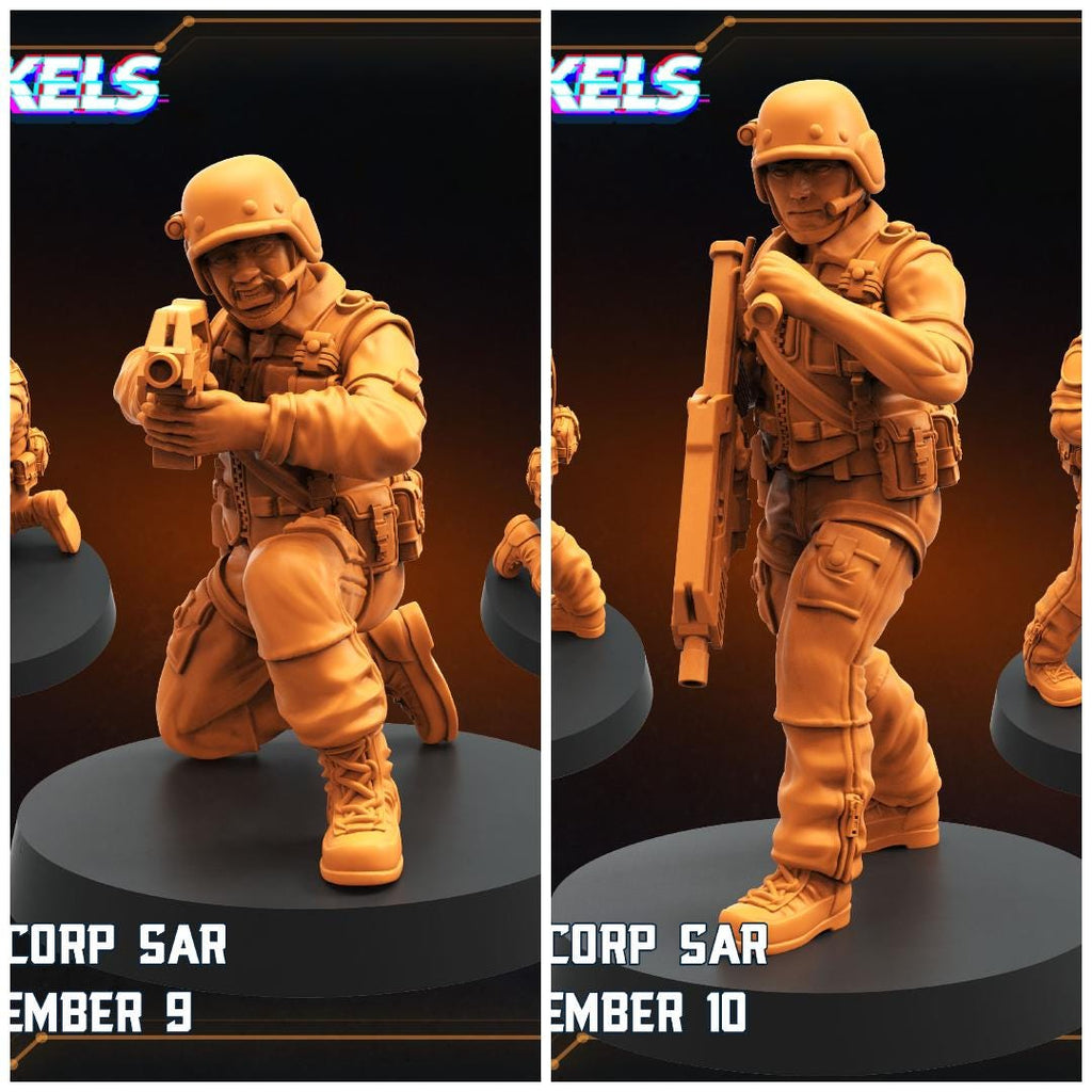 SAR Team Miniatures: Prodigy Corp Alien Earth Sci-Fi TTRPG Figurines by Papsikels