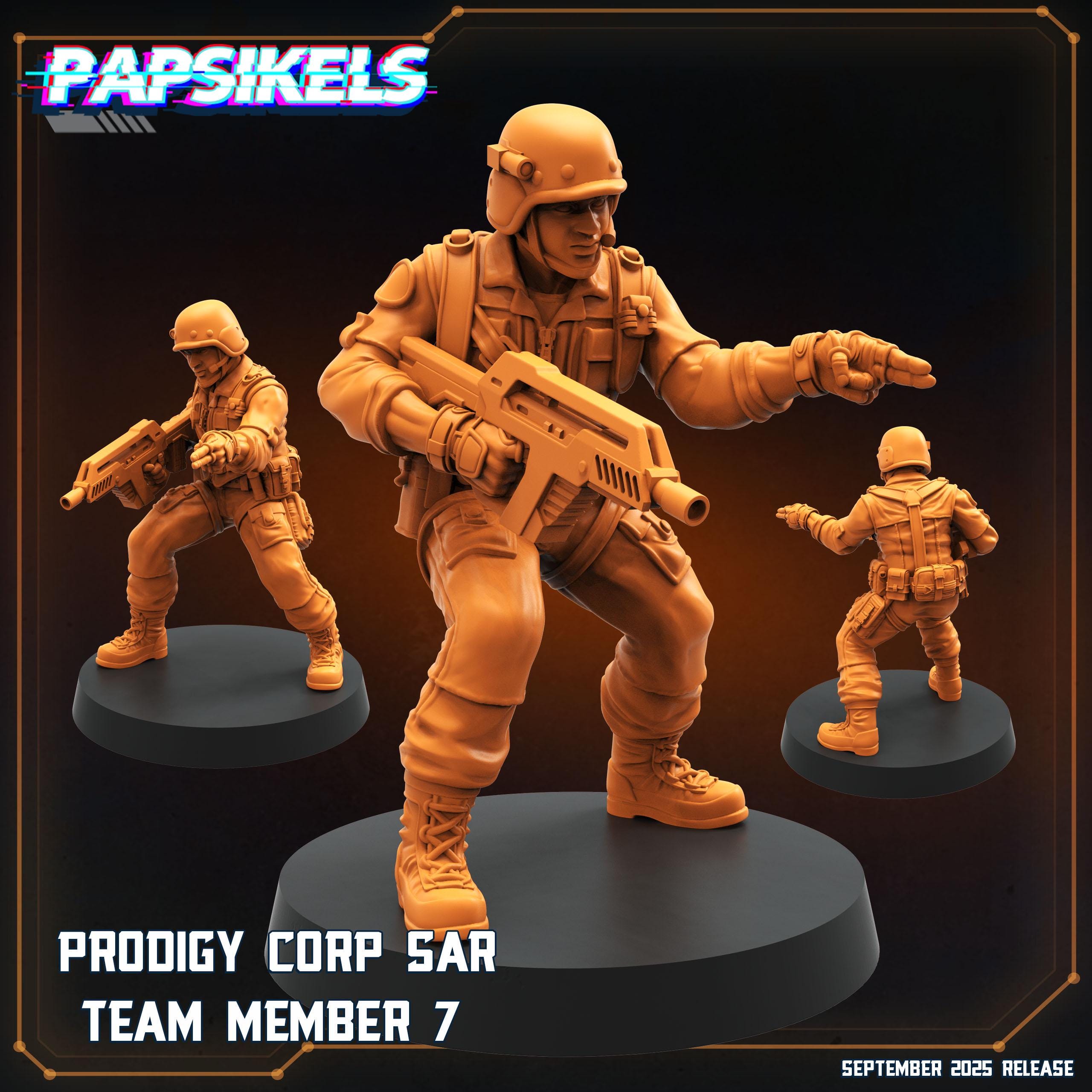 SAR Team Miniatures: Prodigy Corp Alien Earth Sci-Fi TTRPG Figurines by Papsikels